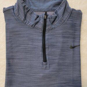 Nike Blue/Gray 1/4 Zip Dri-Fit Lightweight Pullover Sweater Mens Medium